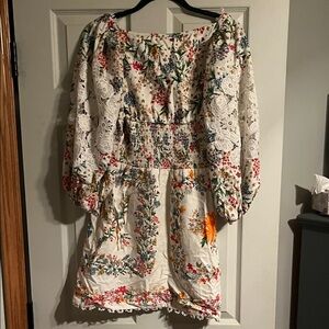 FARM Delicate Forest Scarves Mini Dress